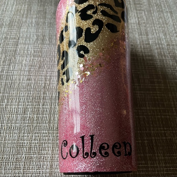 Personalized “Colleen” Pink Sparkle Leopard Epoxy Tumbler - Picture 6 of 9